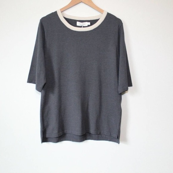 NWT MER SEA Anywear Light Short Sleeve Sweater Top Chambray Blue Gray XL H12932 - Picture 3 of 12